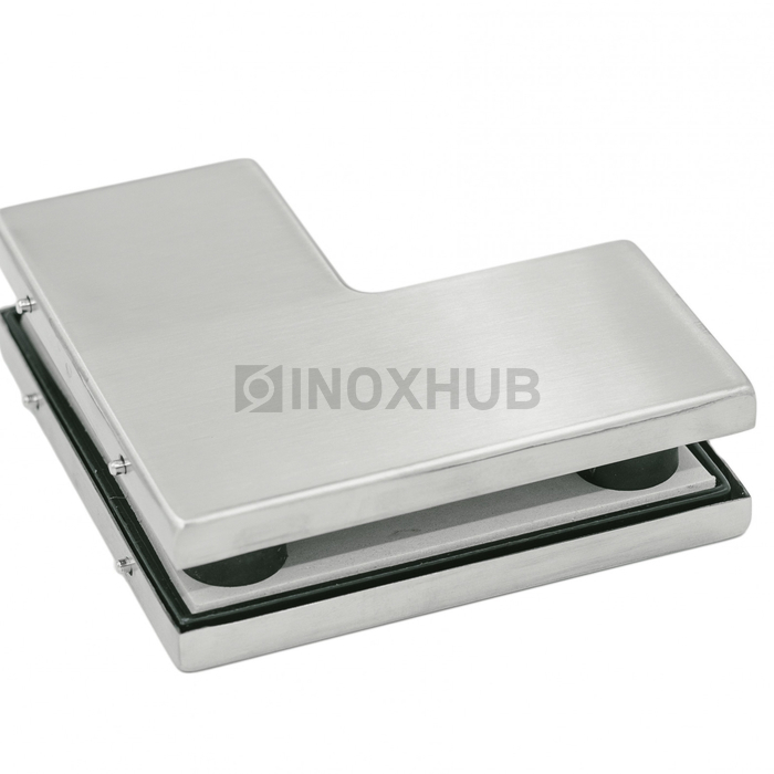 Фитинг угловой (160 SSS) большой стекло 10-12 мм нерж. сталь матовая