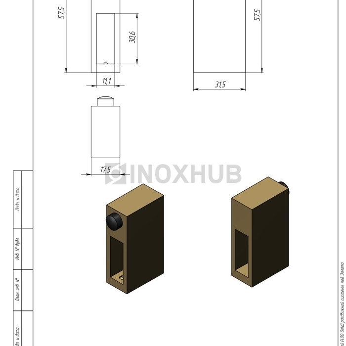 Комплект душевой (400 Gold) раздвижной системы, под Золото