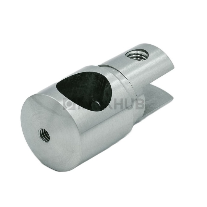 Держатель стекла (914А SC) торцевой, штанга Ø19 мм, матовый хром