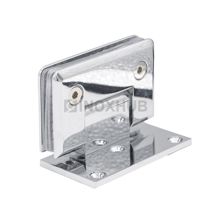 Петля (305 PBrass) стена-стекло, одностороннее крепление, (с фаской), латунь, полированный хром