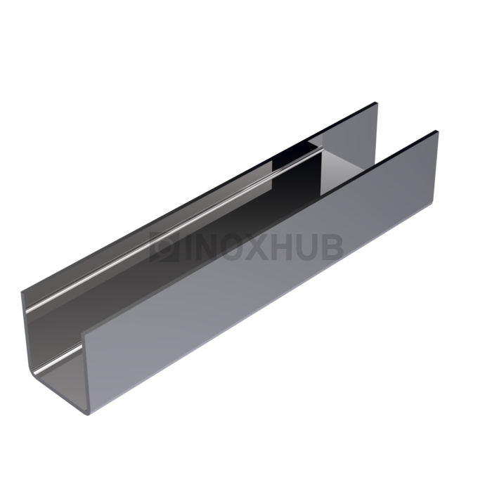 Профиль (П-08-3000 PSS) П-образный 9.2×10.0 мм L=3000 стекло 8.0 мм AISI 304 GRIT 600