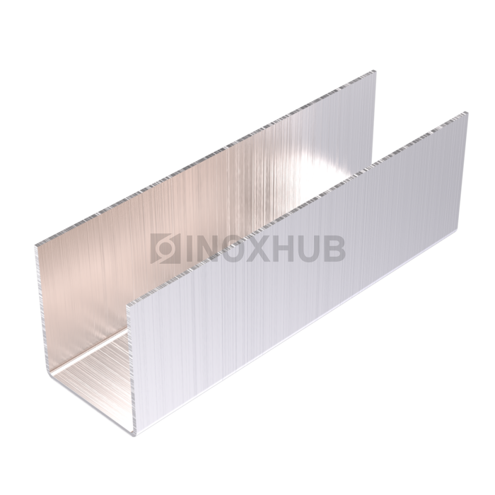 Профиль (П-12-2500 SSS) П-образный 16.5×13.0(вн)×16.5 L=2500 мм стекло 12.0 мм AISI 304 GRIT 320