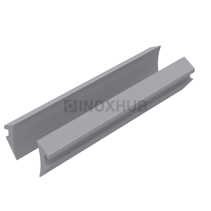 Уплотнитель для П швеллер 22 и П швеллер 24 стекло 8.0 мм серый