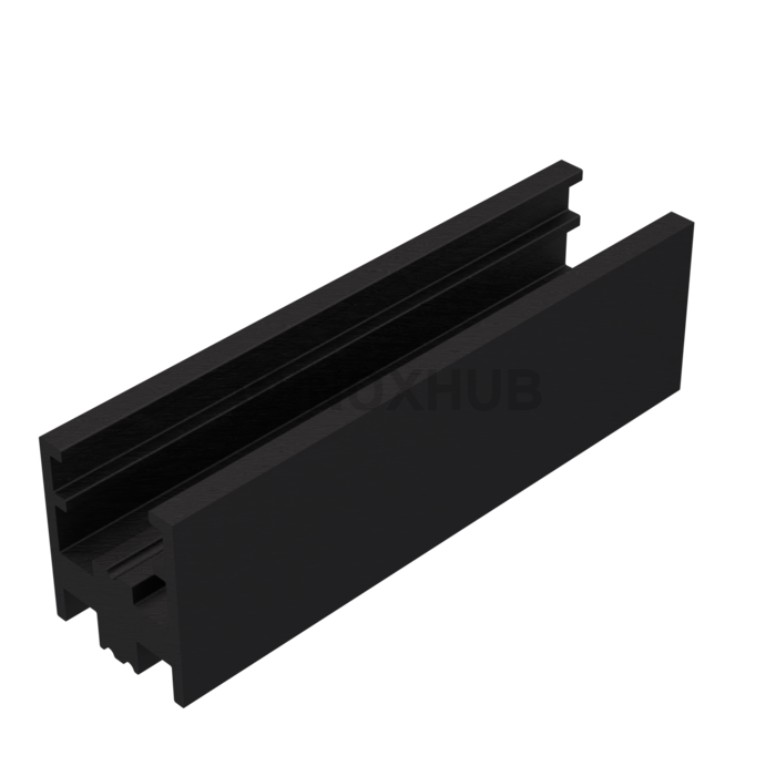 Профиль нижний п-обр. (763 BLC) L=2200 мм стекло 8.0 мм алюминий Черный мат