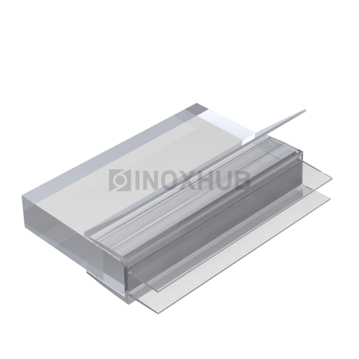 Профиль (206-8 CL) нижний L=2200 стекло 8.0 мм ПВХ прозрачный БЕЛЫЙ