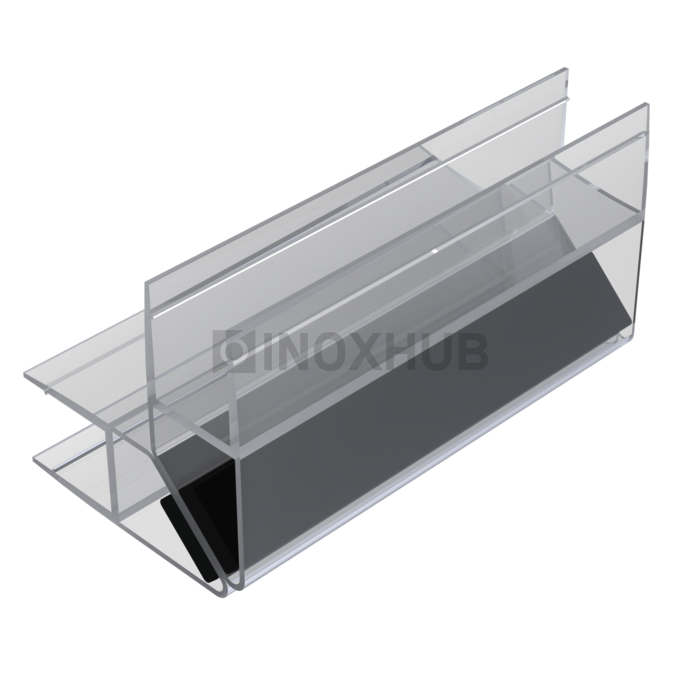 Профиль (210-8 CL) магнит белый 90º/180º L=2200 (1 компл/2шт) стекло 8.0 мм ПВХ прозрачный БЕЛЫЙ