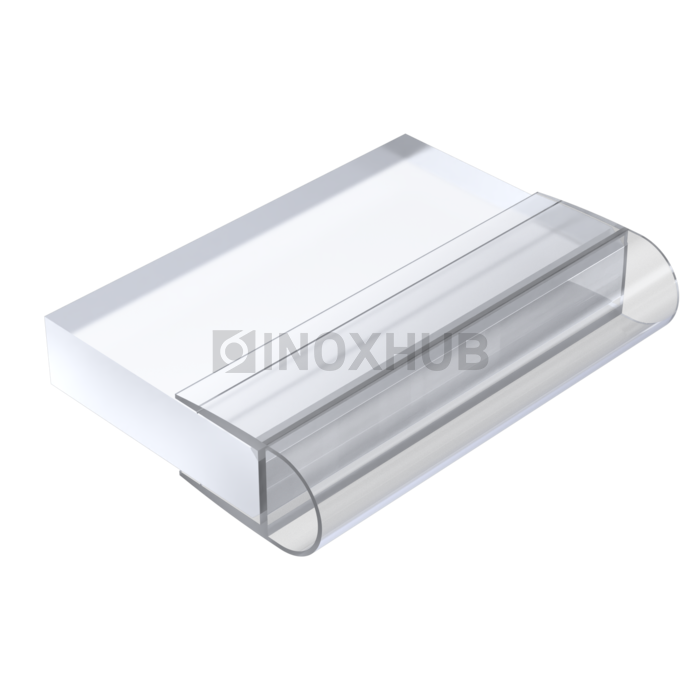 Профиль (212-8 CL) L=2200 стекло 8.0 мм ПВХ прозрачный БЕЛЫЙ