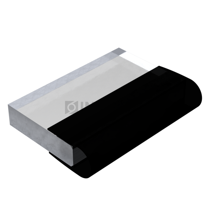 Профиль (212-8 BLC) L=3000 стекло 8.0 мм ПВХ Черный мат