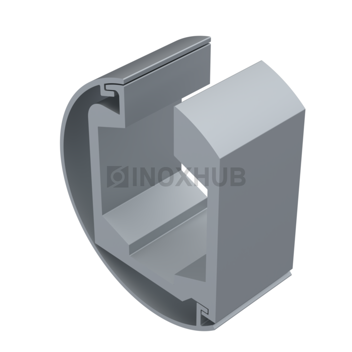 Трек (610 aura) на стену комплект с крышкой L=4000 мм алюминий