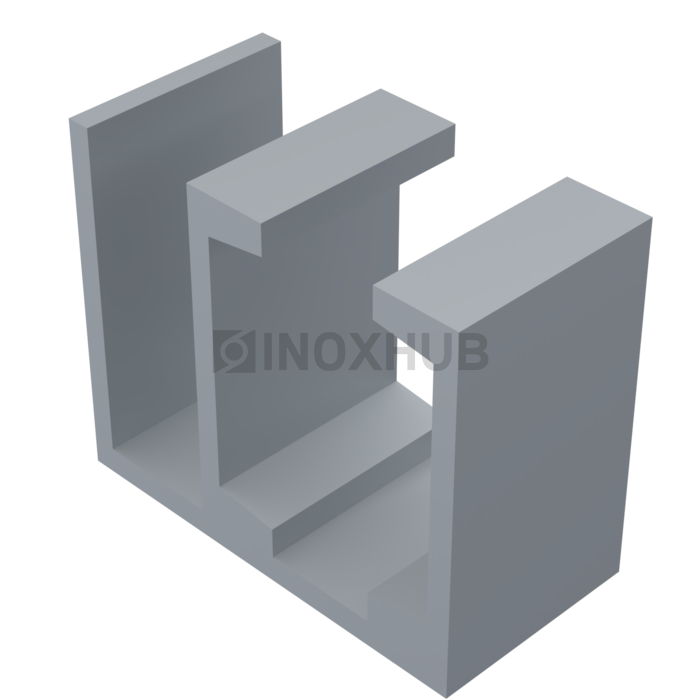 Трек (611-4000) с держателем неподвижной панели L=4000 мм Анодированный алюминий