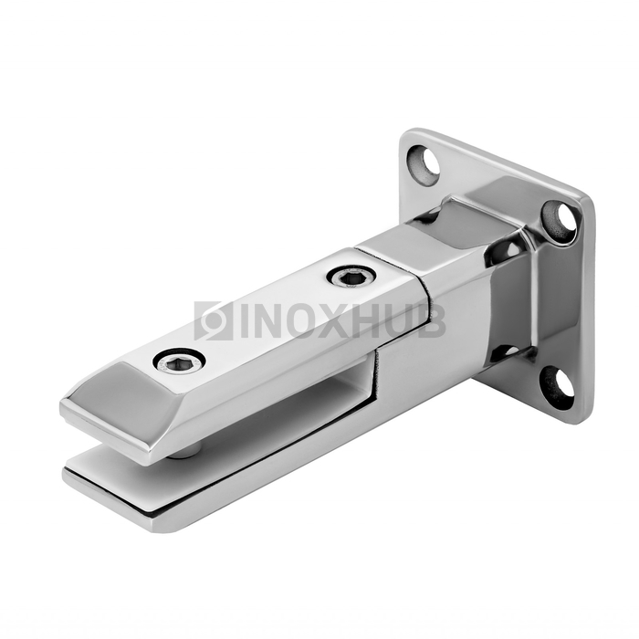 Напольный стеклодержатель литой квадратный под сверление, 45×50×190 мм, AISI 304, GRIT 600