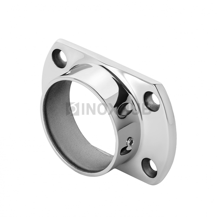 Фланец фигурный усеченный под 4 анкера для крепления трубы Ø50.8 мм AISI 304 GRIT 600 