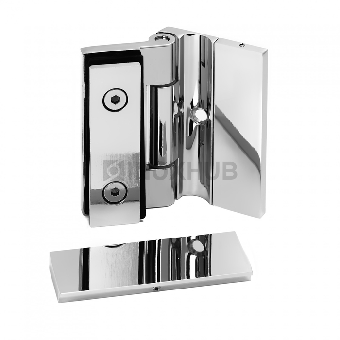 Петля (516 PC) стена-стекло без реза уплотнителя с декоративными крышками полированный хром