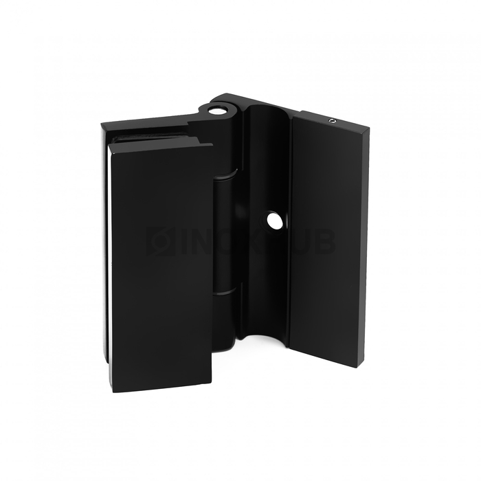 Петля (516 BLC) стена-стекло, без реза уплотнителя, с декоративными крышками, Черный мат