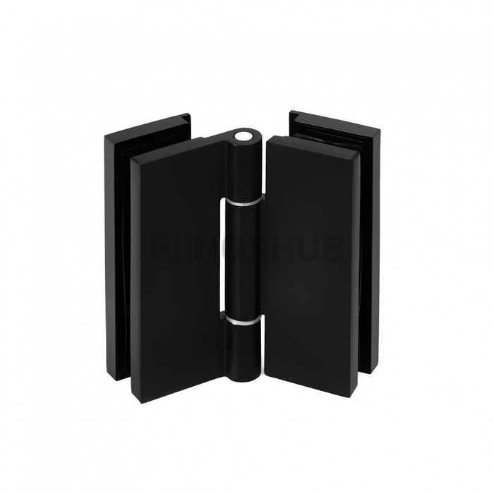 Петля (515 BLC) стекло-стекло, без реза уплотнителя, c декоративными крышками, Черный мат