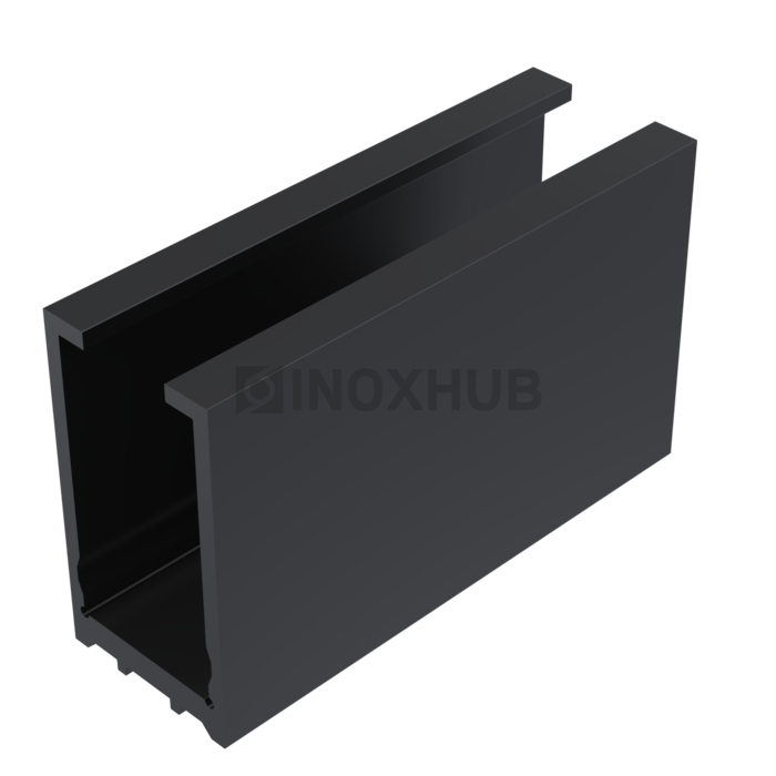 Профиль (587 BLC) стекло-стена 30×17 мм L=3000 мм стекло 8.0 мм алюминий Черный мат 