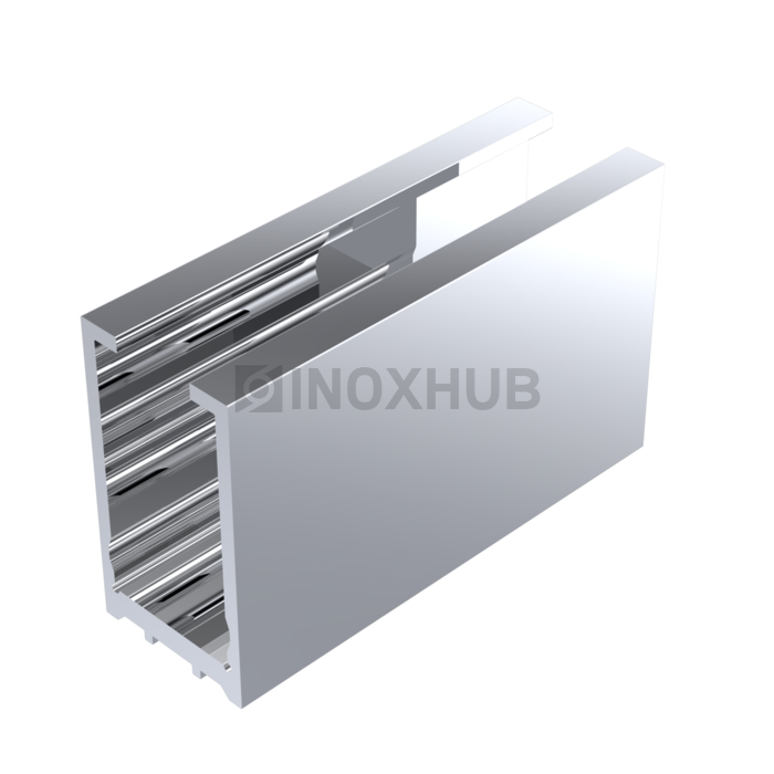 Профиль (587 al) стекло-стена 30×17 мм L=3000 мм стекло 8.0 мм полированный алюминий