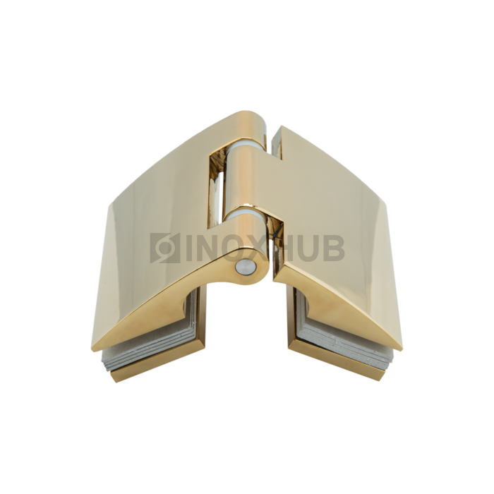 Петля (512 Gold) стекло-стекло, открывание наружу, под Золото