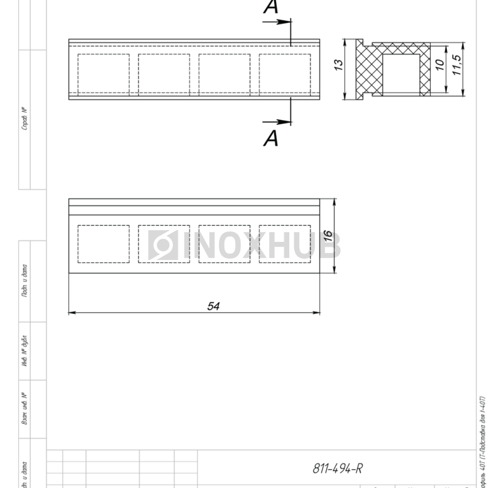 Подставка для Профиль 40Т, пластик серый