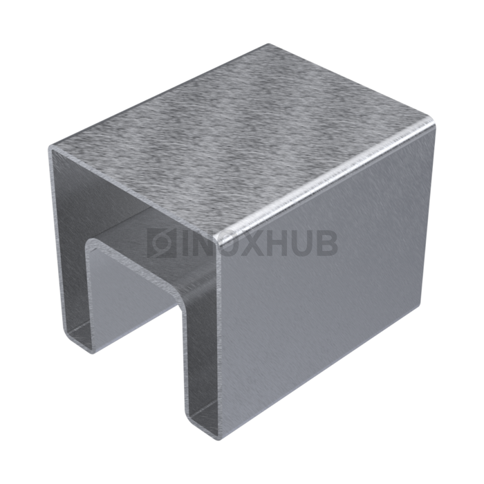 Поручень с пазом 40.0×40.0 мм L=6000 не анодированный алюминий