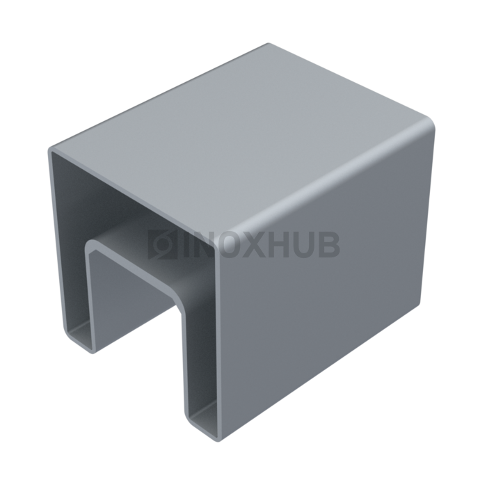 Поручень с пазом 40.0×40.0 мм L=6000 Анодированный алюминий