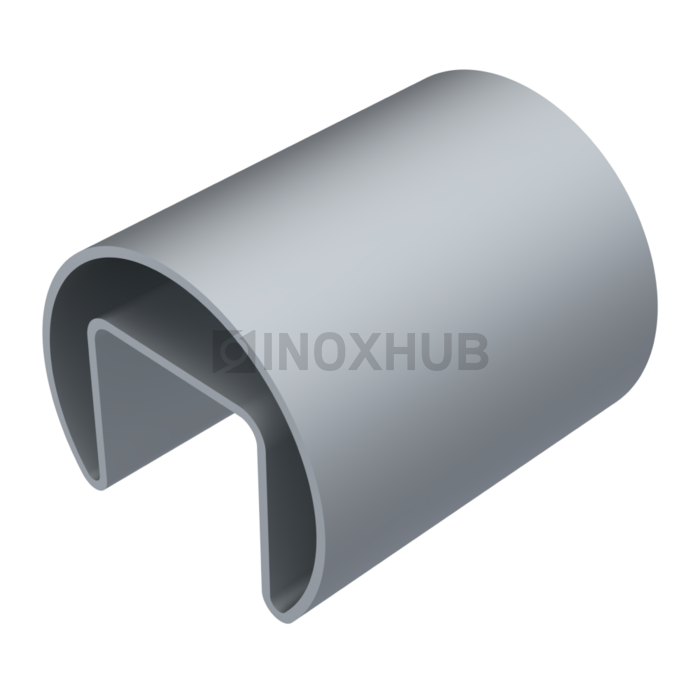 Поручень с пазом Ø42.4 мм L=6000 Анодированный алюминий