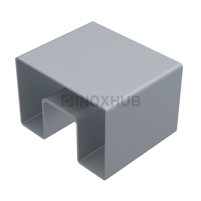 Поручень с пазом 60.0×40.0 мм L=6000 Анодированный алюминий