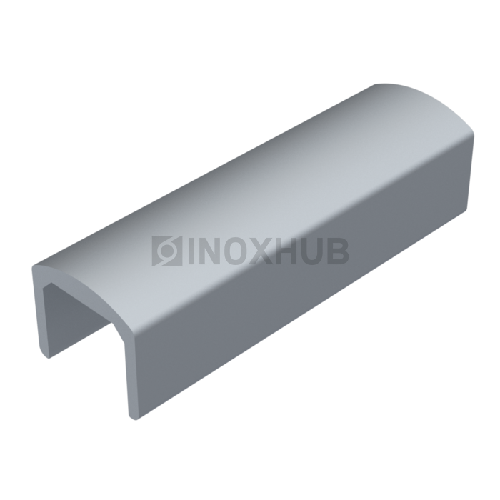 П-поручень под уплотнитель под стекло 10 мм L=6000 Анодированный алюминий