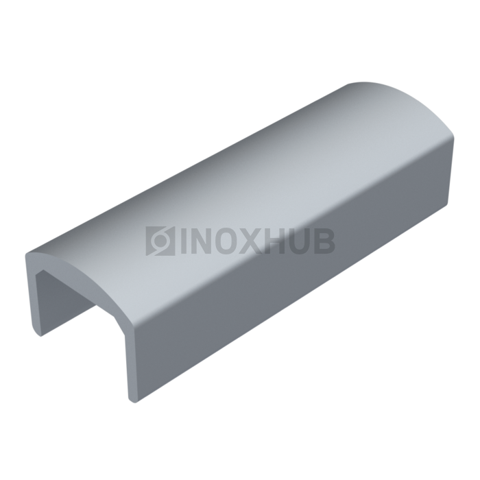 П-поручень под уплотнитель под стекло 12 мм L=6000 Анодированный алюминий