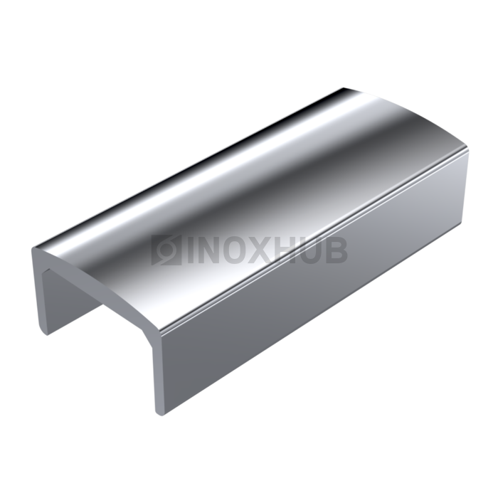 П-поручень под уплотнитель под стекло 16 мм L=6000 Полированный алюминий