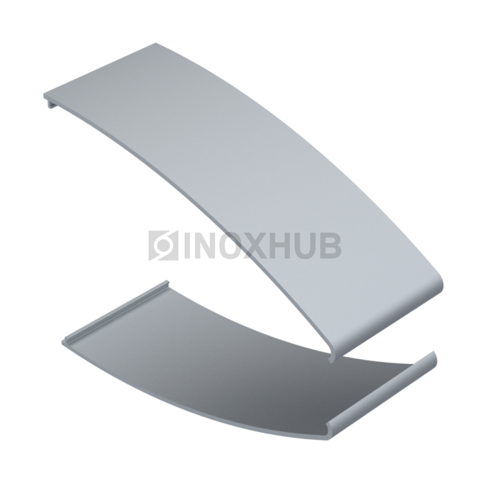 Профиль КОМПЛЕКТ крышек для козырька кратно 2 м Анодированный алюминий