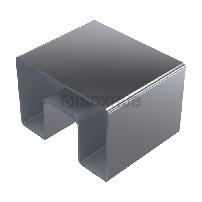 Поручень с пазом 60.0×40.0 мм L=6000 Полированный алюминий