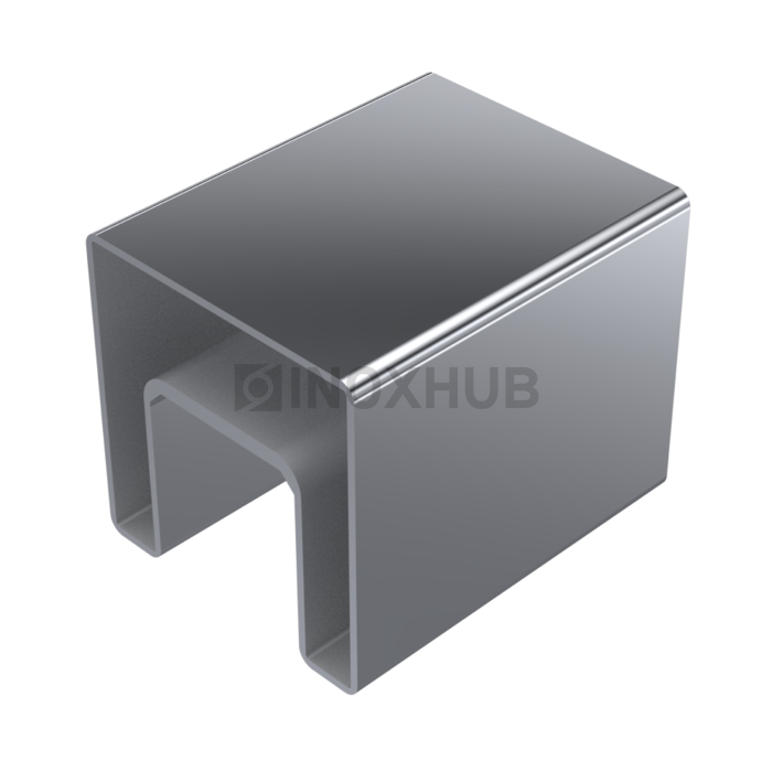 Поручень с пазом 40.0×40.0 мм L=6000 Полированный алюминий
