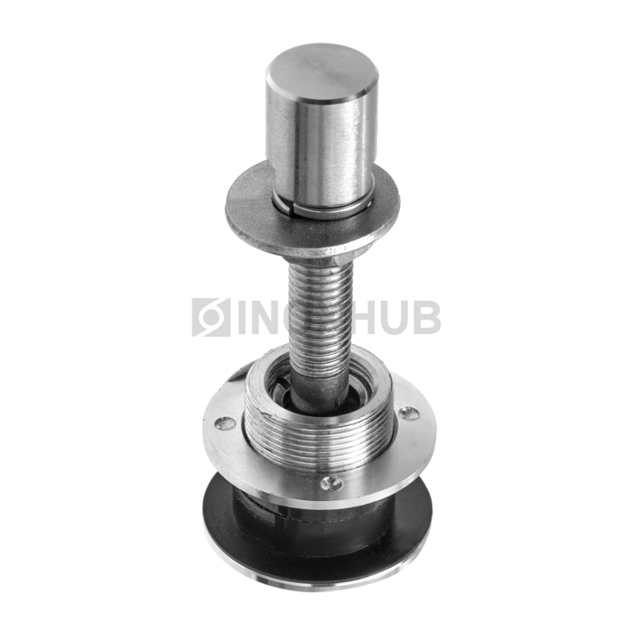 Шарнирный рутель без зенковки М14 шаг Р=2 d=50.0 стекло 16.0-24.0 мм AISI 304 GRIT 320