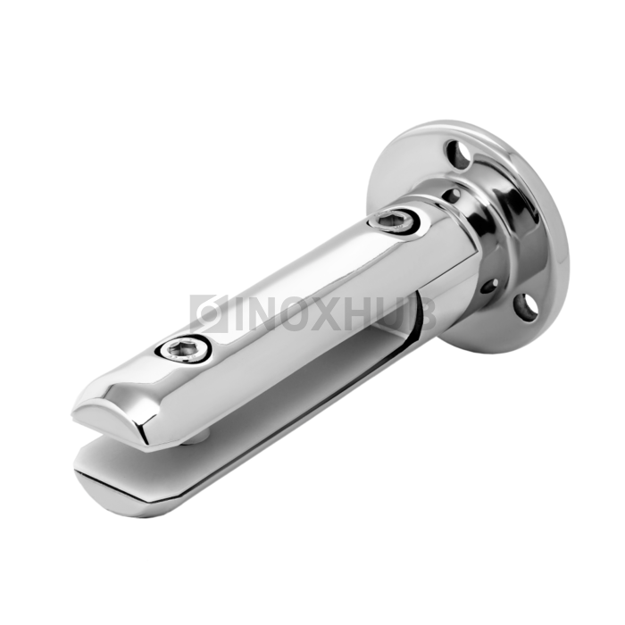 Напольный стеклодержатель литой круглый под сверление, Ø50×190 мм, AISI 304, GRIT 600