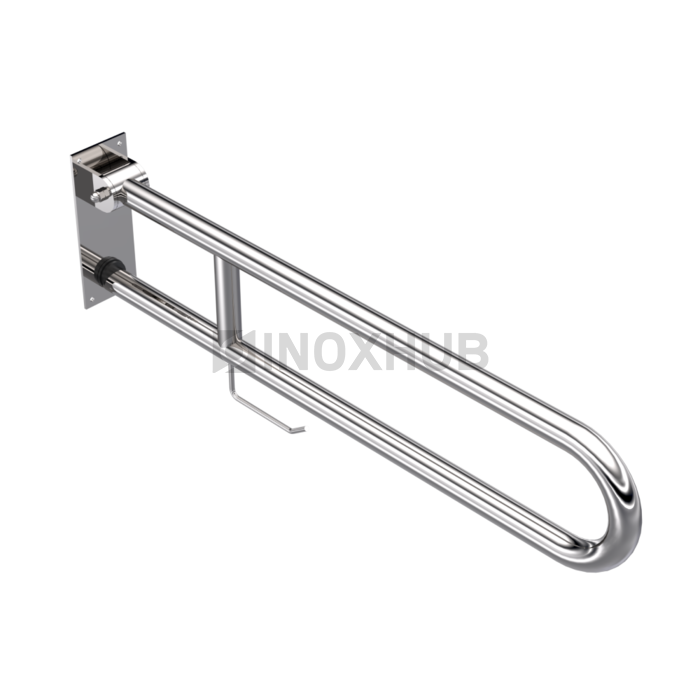 Поручень двойной откидной с бумагодержателем Ø32 мм AISI 304 GRIT 600