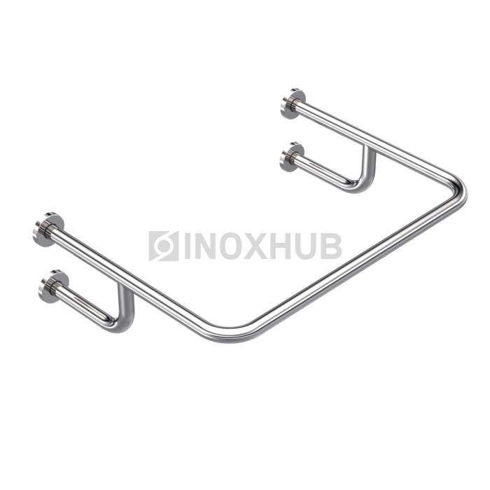 Поручень для раковины настенный 750×550 мм Ø32 мм AISI 304 GRIT 600