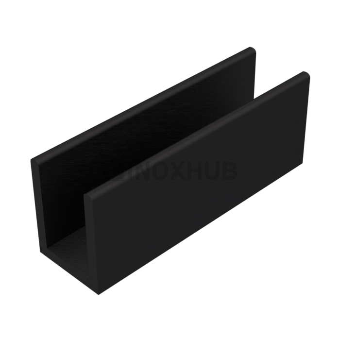 Профиль п-обр. (756-8-3000 BLC) 19×13 мм L=3000 стекло 8.0 мм алюминий Черный мат