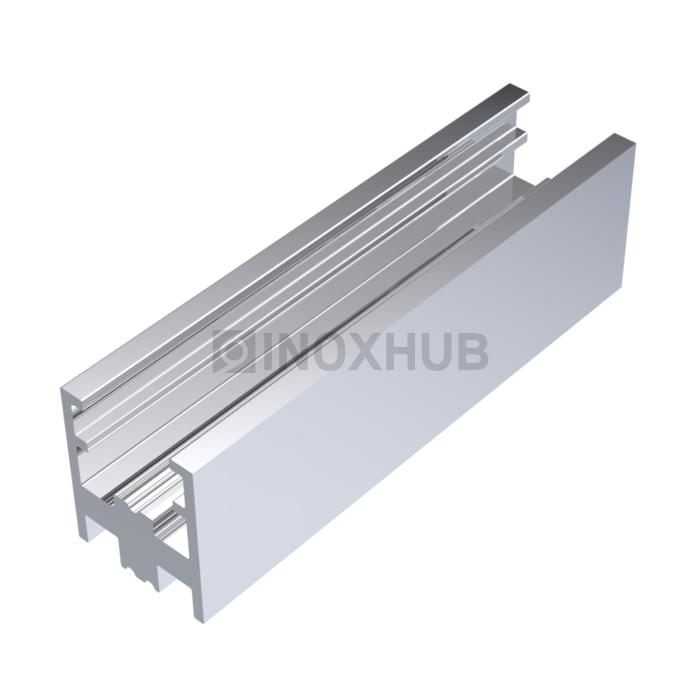 Профиль нижний п-обр. (763 al) L=2200 мм стекло 8.0 мм полированный алюминий