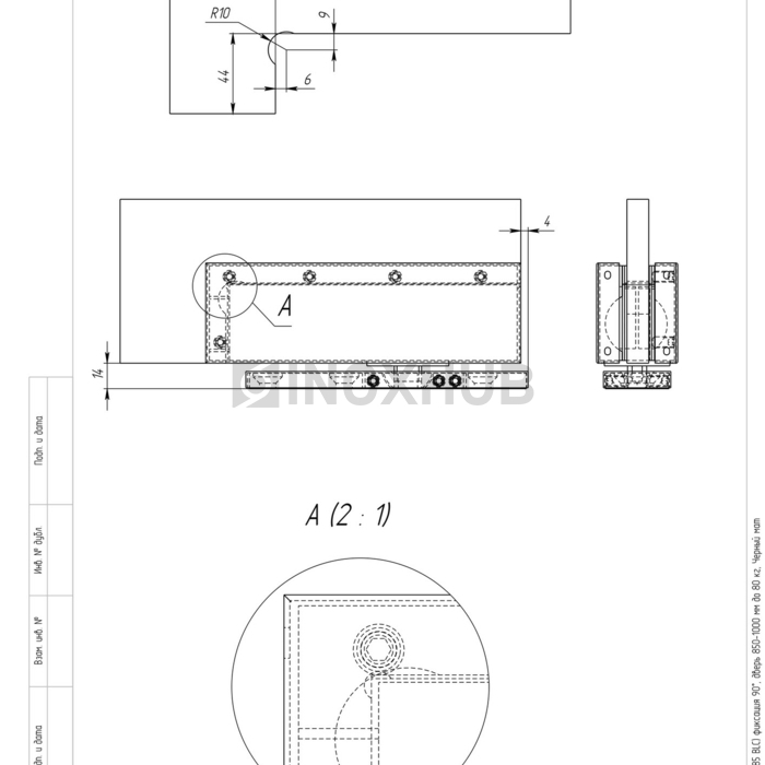 Доводчик-Петля (85 BLC) фиксация 90°, дверь 850-1000 мм до 80 кг, Черный мат
