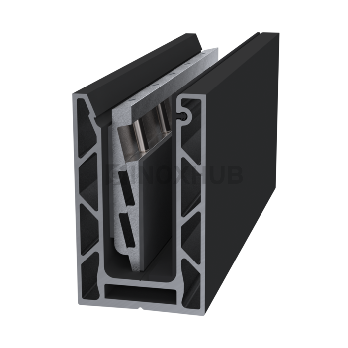 Профиль 102 БАЗА комплект 60.0×102.0×6000 мм Анодированный алюминий Черный мат