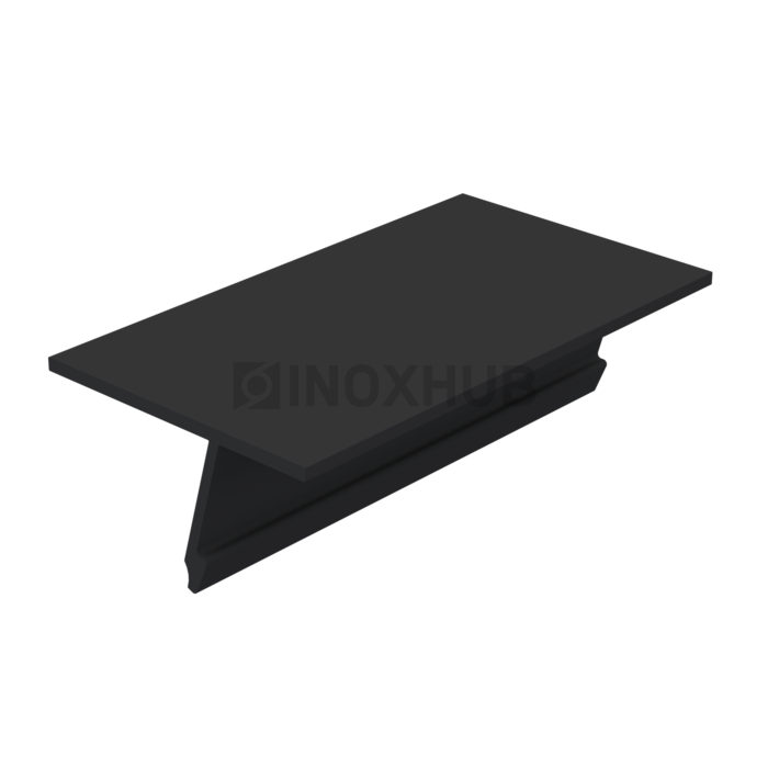 Крышка 28.5 на профиль 80/102/106 для стекла 10-12 мм L=6000 Анодированный алюминий Черный мат