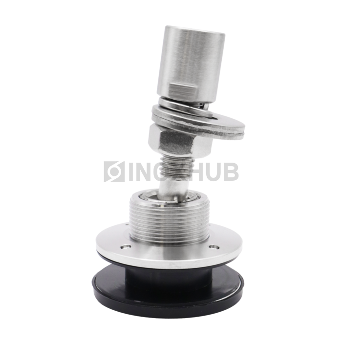 Шарнирный рутель без зенковки для скрытого монтажа М14 шаг Р=2 d=58.0 стекло 16.0-24.0 мм AISI 316 GRIT 320