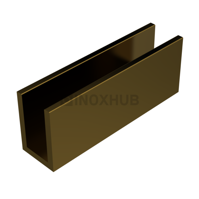 Профиль п-обр. (756 Bronze) 19×13 мм L=3000 стекло 8.0 мм алюминий под Бронзу