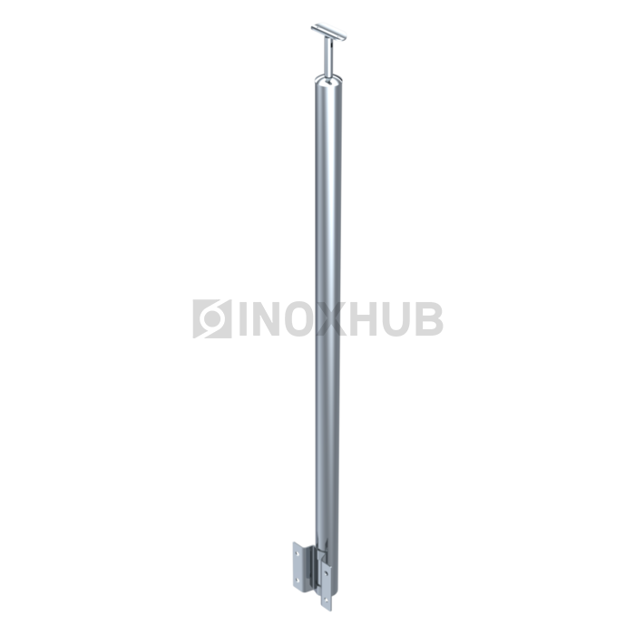 Стойка ограждения в сборе круглая с боковым креплением и наконечником Ø38.1×900 мм AISI 304 GRIT 600