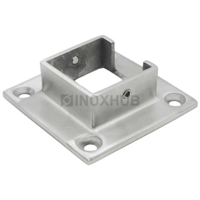 Фланец для поручня с пазом, 40.0×40.0 мм, AISI 304, GRIT 320