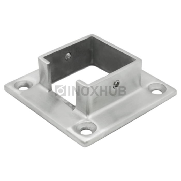 Фланец для поручня с пазом 40.0×40.0 мм AISI 304 GRIT 320
