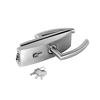 Замок (87-1 SSS) с нажимной ручкой притвором без отв. части нерж. сталь матовая