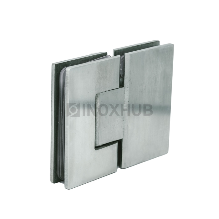 Петля (303 SSS) стекло-стекло 180° (без фаски)  нерж. сталь матовая