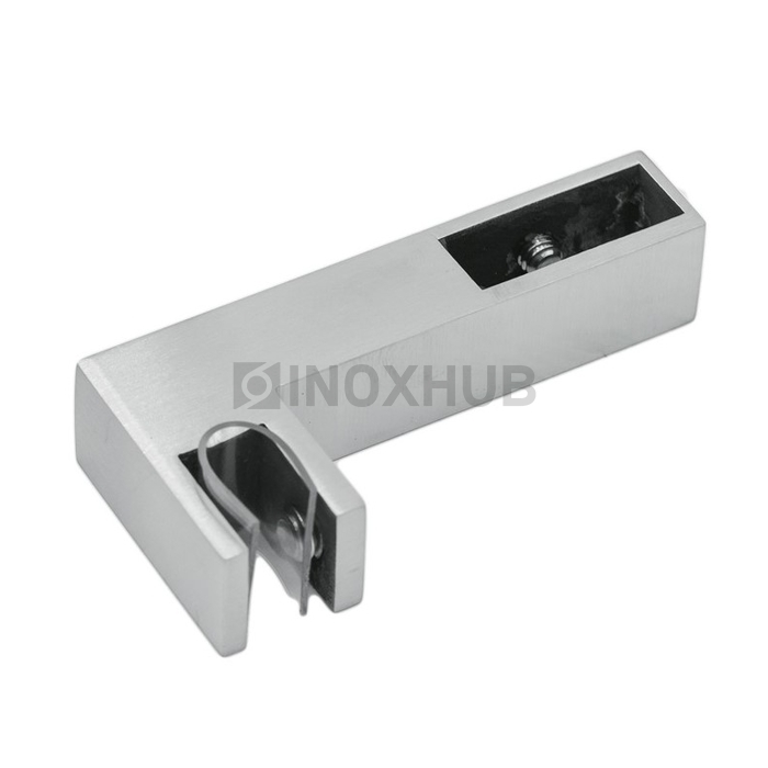 Держатель стекла (346 SSS) горизонтальный  штанга 30×10 мм нерж. сталь матовая